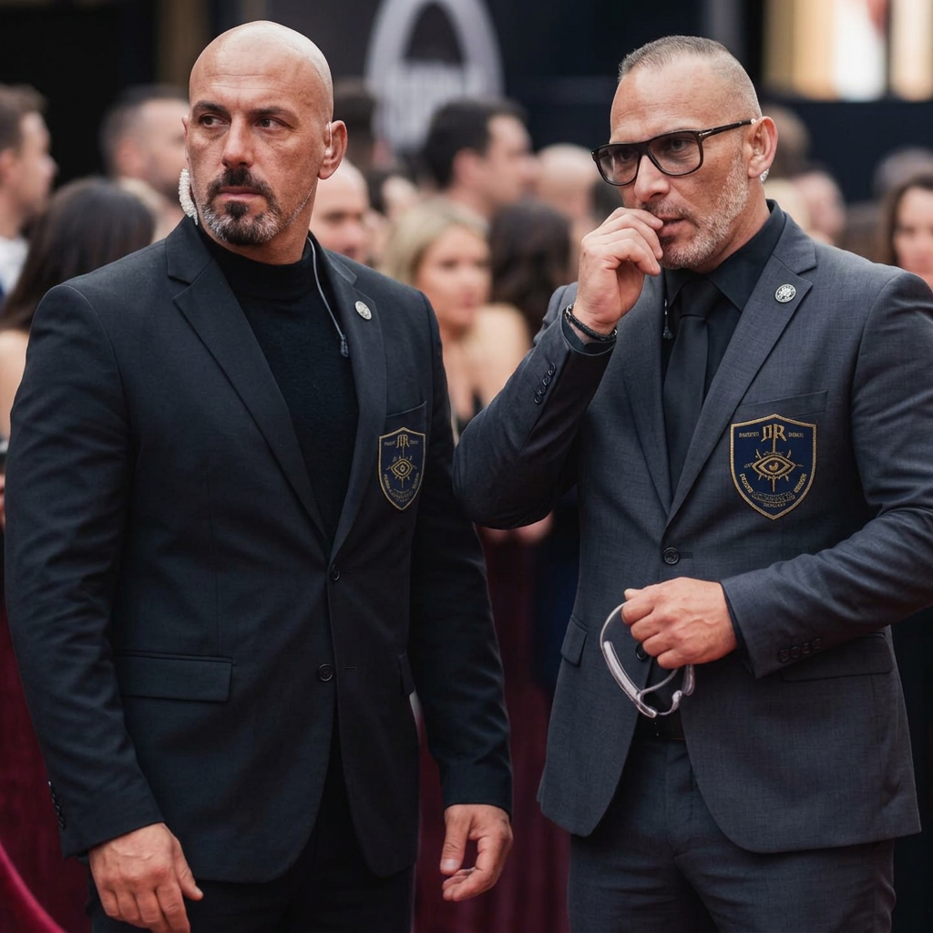 Team di sicurezza in servizio sul red carpet